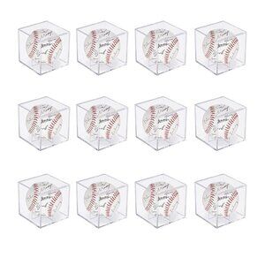 12Pack Baseball Display Case Acrylic Cube - UV Protected Acrylic Baseball Holder